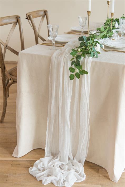 chiffon tablecloth|rustic gauze cheesecloth table runner.